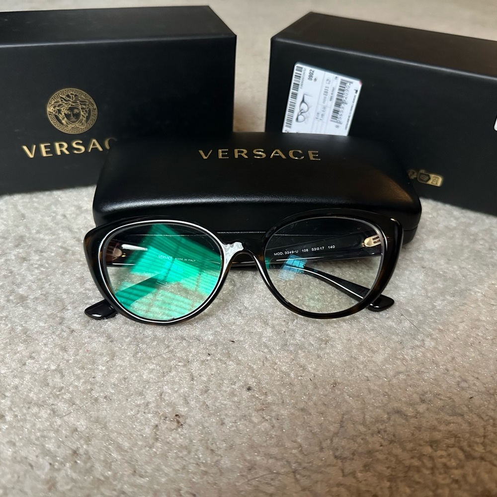 Versace Tortoise Cat-Eye Glasses
